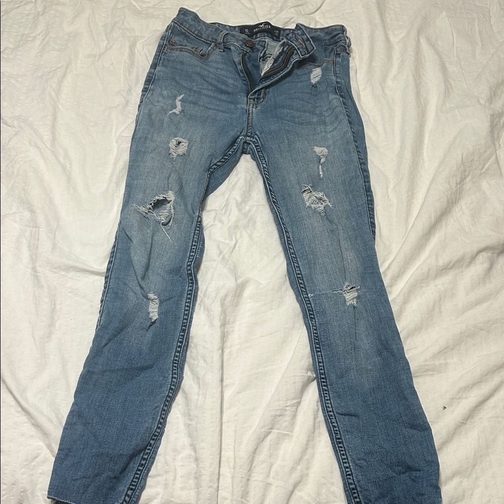 Hollister Light Blue Distressed Skinny Jeans